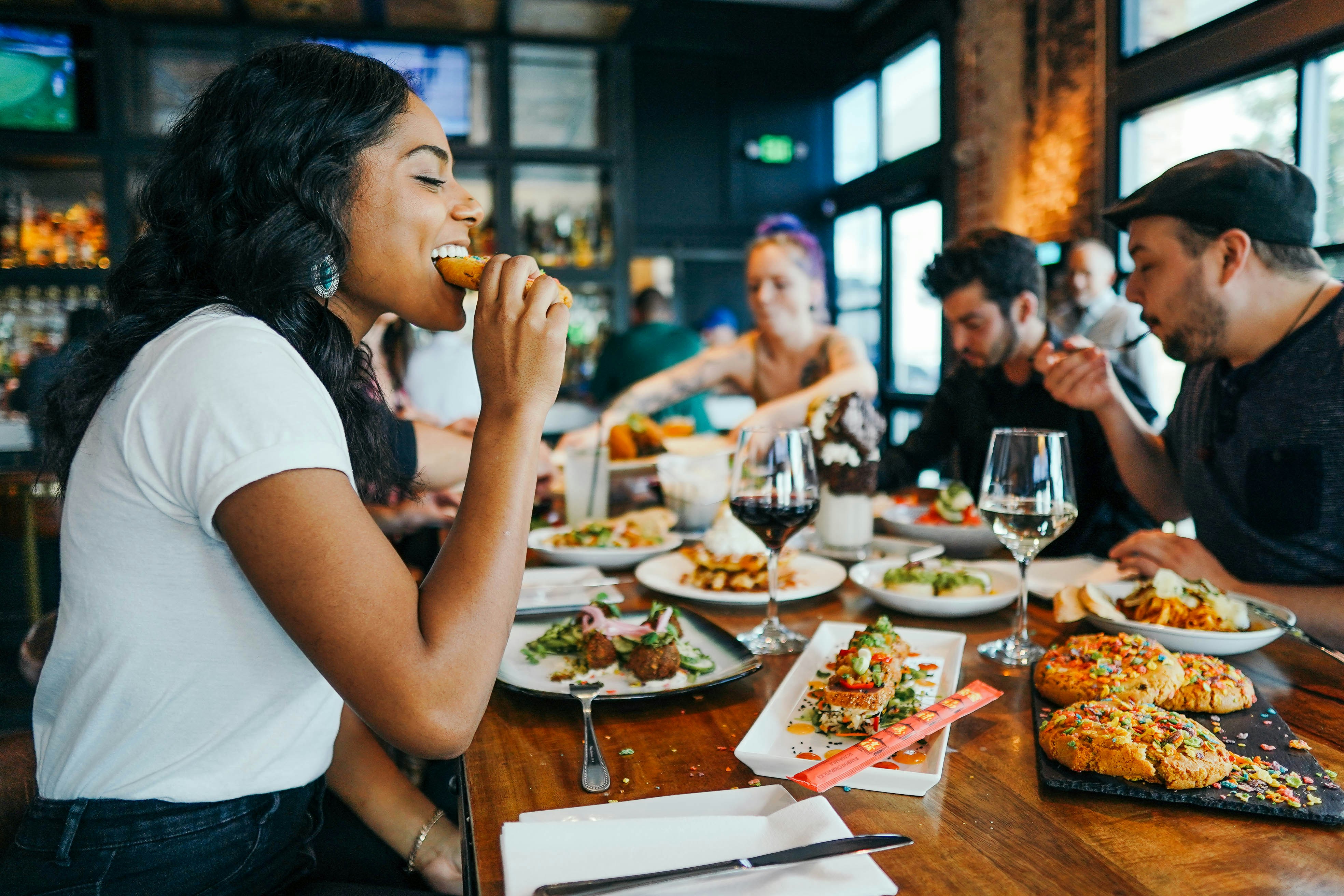 Group Of People Eating